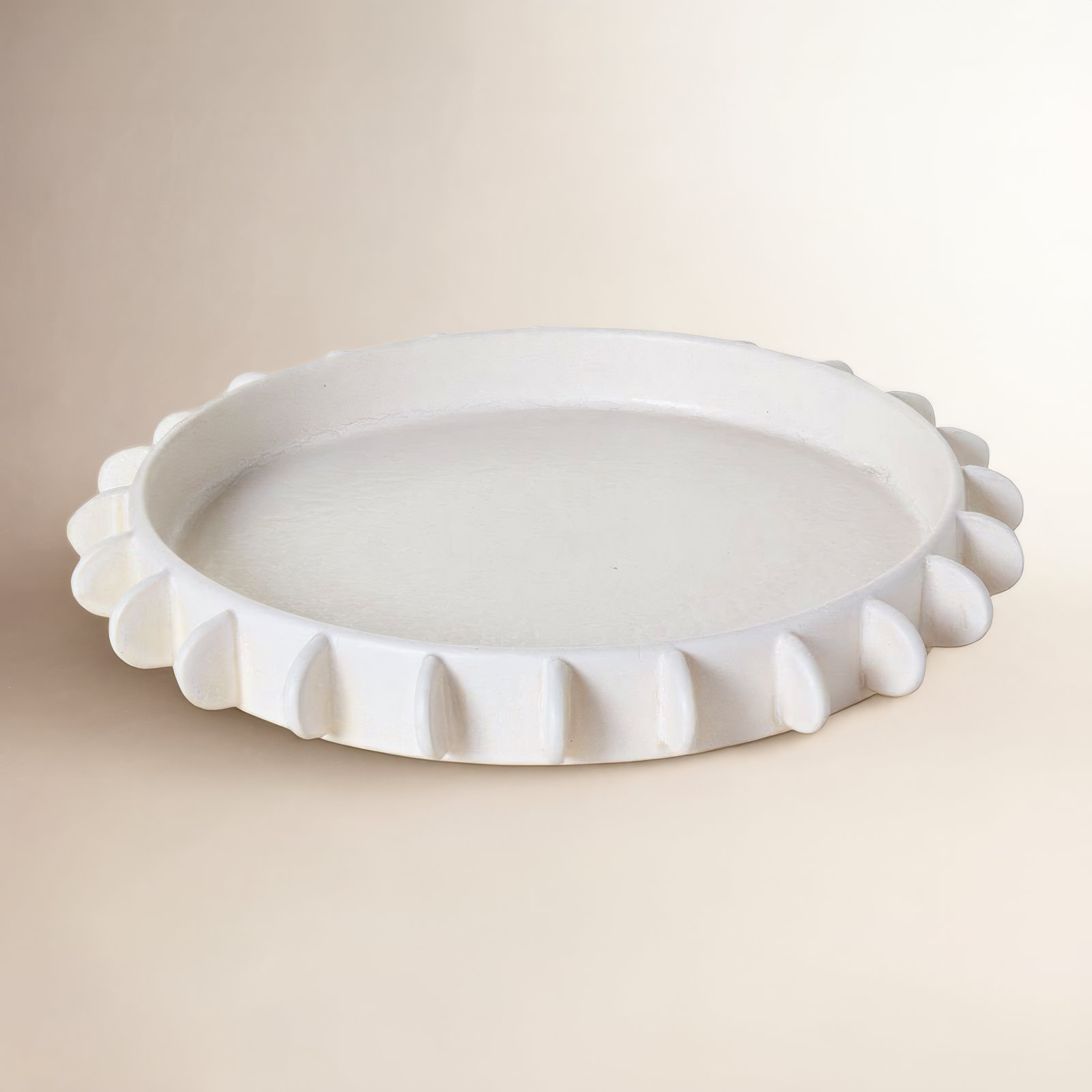 Archbold Ceramic Tray - Set of 1, 1.75" H x 14.25" W x 14.25" D