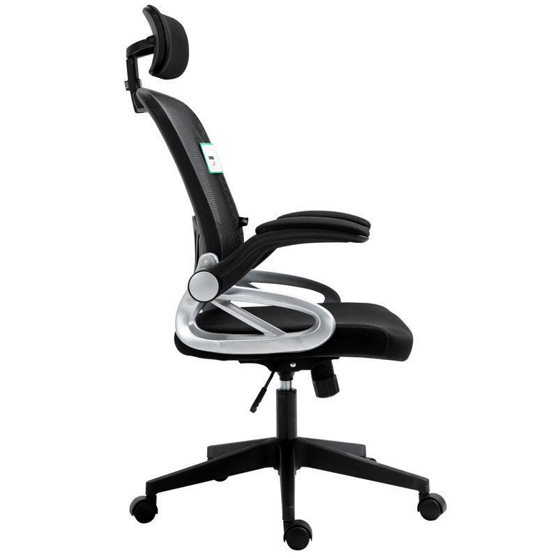 Mapleton Polyester Blend Executive Chair with Headrest, Black