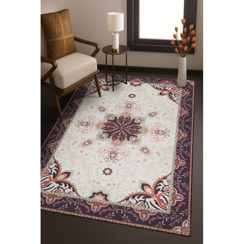 Tapis tissé crème Mosso, 4'11" x 7'7"