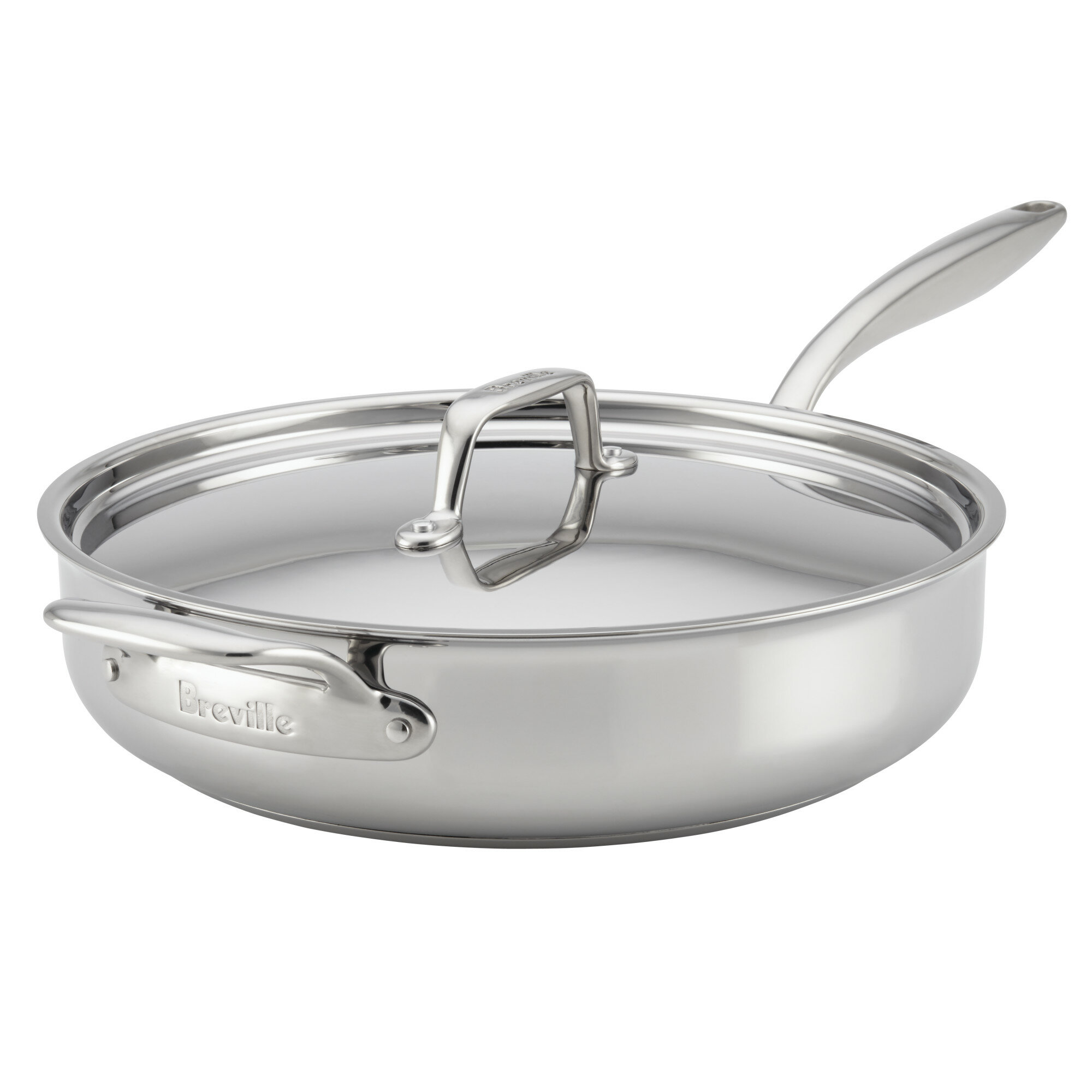 All-Clad d3 Stainless Steel 3-Qt. Saute Pan with Lid + Reviews | Crate &  Barrel