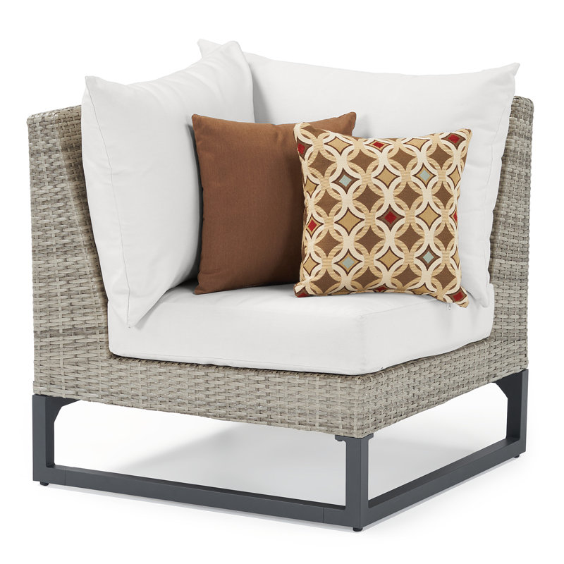 6 Piece Outdoor Sectioanl Seating Group, Cast Coral Sunbrella® Plainweave, Gray