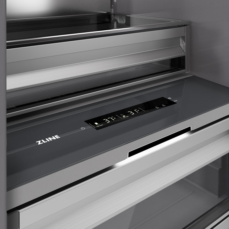 ZLINE Autograph 30 in. Column Refrigerator with Graphite Gray Interior and Champagne Bronze Accents