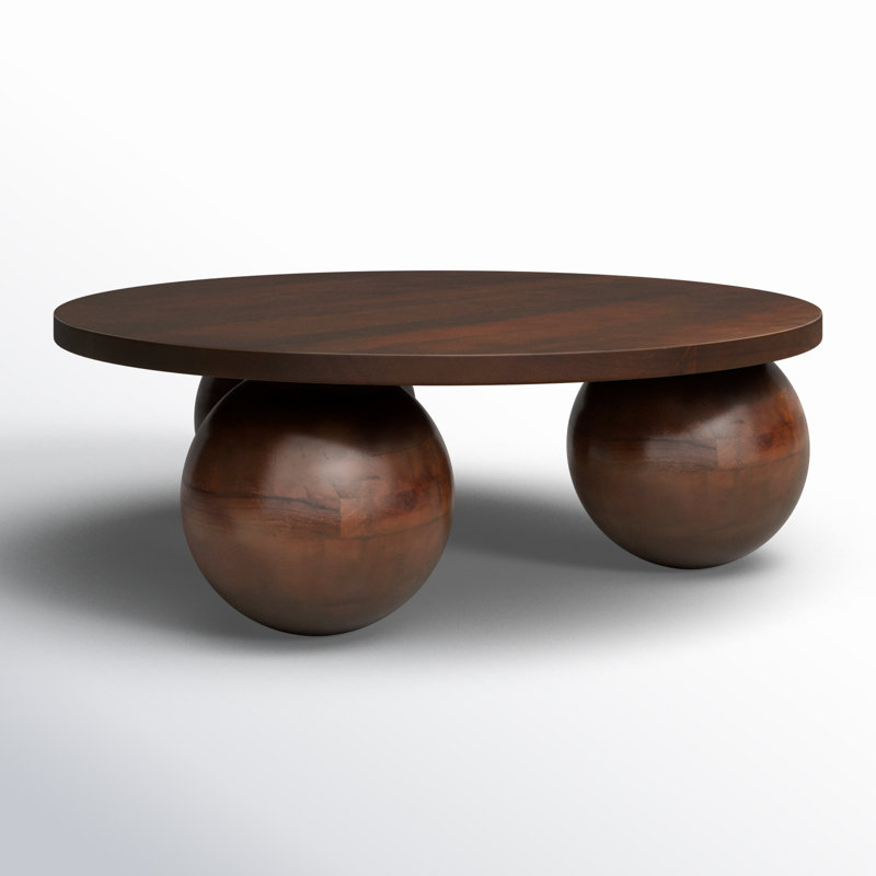 Table basse en bois massif Trentin, Brun