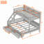 Lit superposé en bois avec garde-corps courbés, tiroirs de rangement et tablettes de rangement latérales intégrées-373483762-373483764