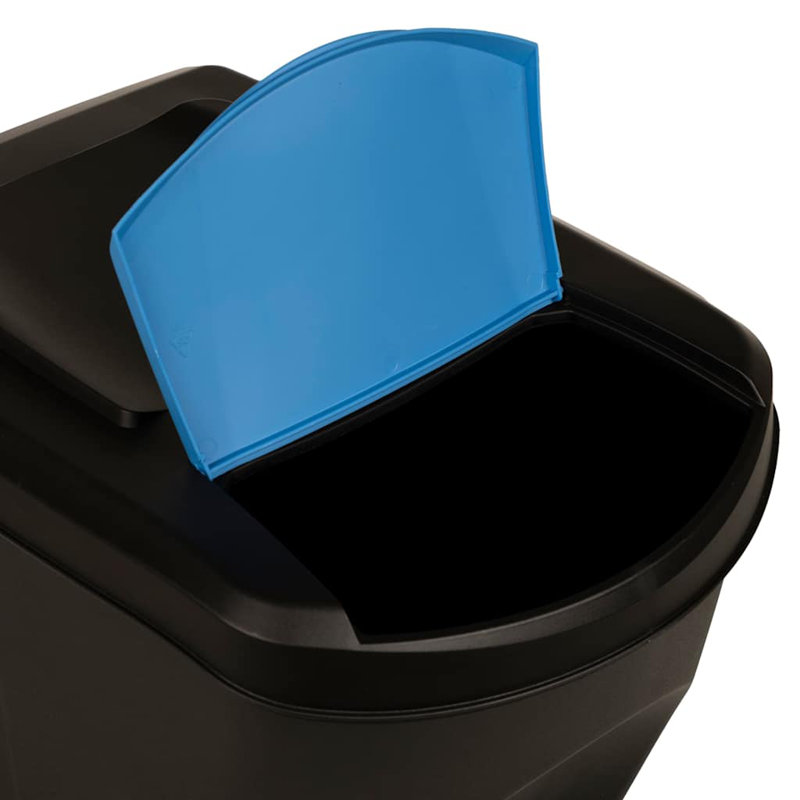 vidaXL Stackable Garbage Bin Boxes Anthracite 26.4 gal Polypropylene
