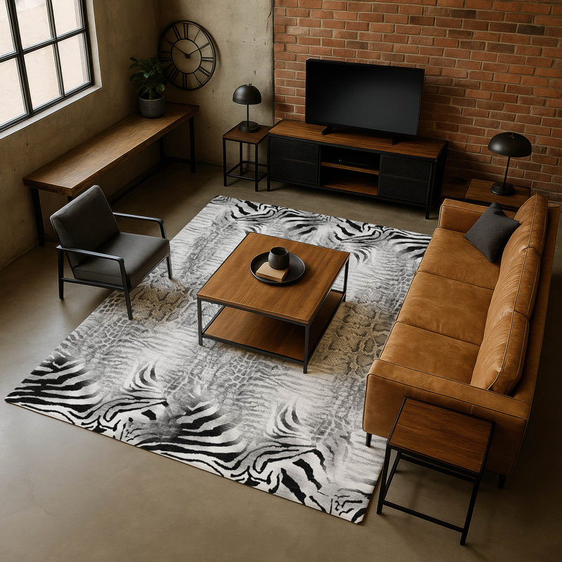 Premium Machine Washable Mayfield  Animal Rug, Gray, 2'6" x 3'10"