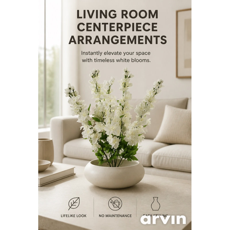 Buisson Delphinium 26 po x 5, Crème, crème