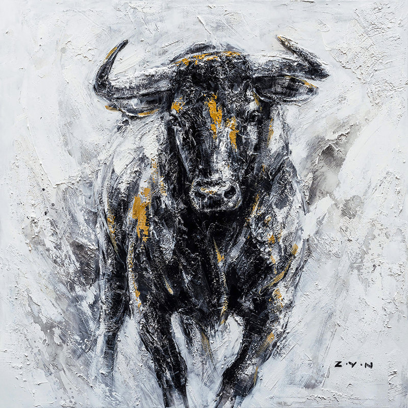 " Fearless Ox ", 30" H x 30" W x 1.5" D