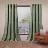 Elliemay Velvet Room Darkening Curtain Pair