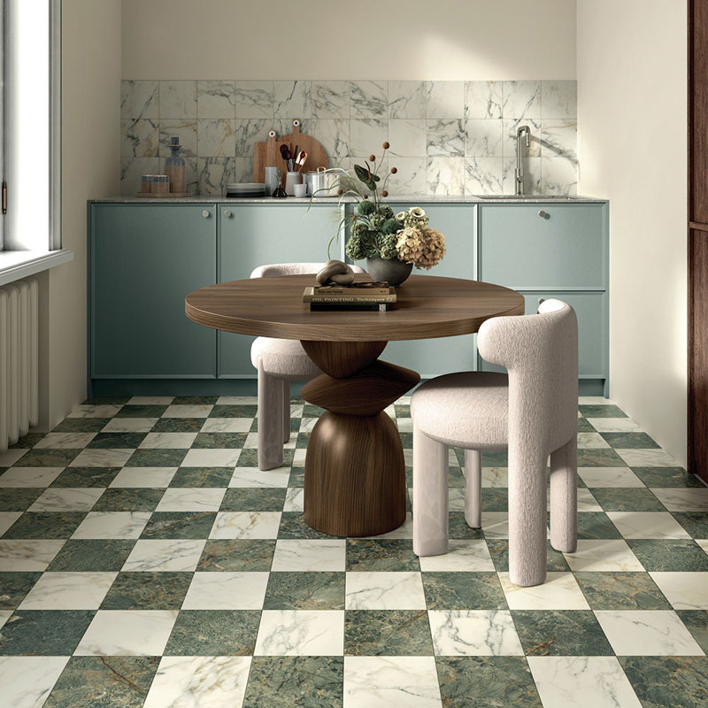 Prestige damier 8x8 Paonazzo et Amazzonite, Paonazzo et Amazzonite