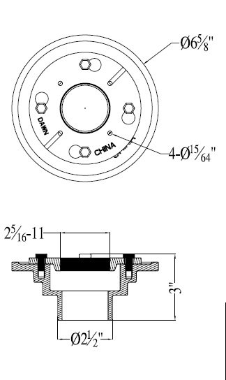 2.5" Grid Shower Drain  Accessory