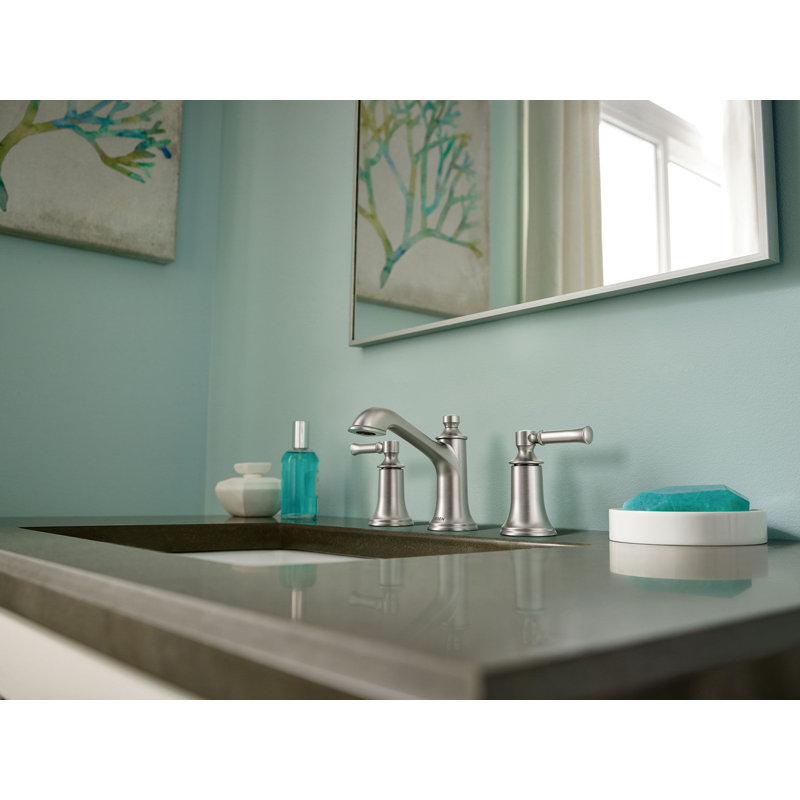 Brushed nickel two-handle high arc bathroom faucet, Brushed Nickel