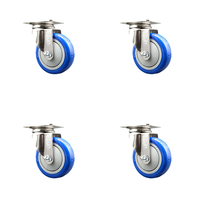 Polyurethane Casters, Blue