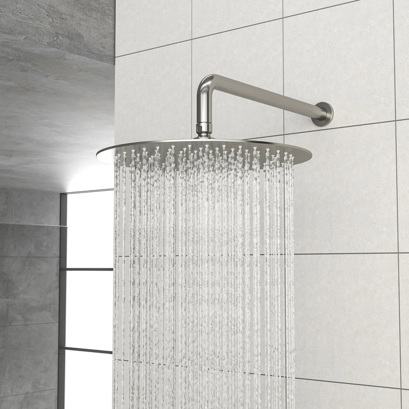 Brushed Nickel Shower Valve With 10" Rainfall Head - , Wall Mount, Easy Install & Shimmer Faucet In 10-Inch Head, Valve,