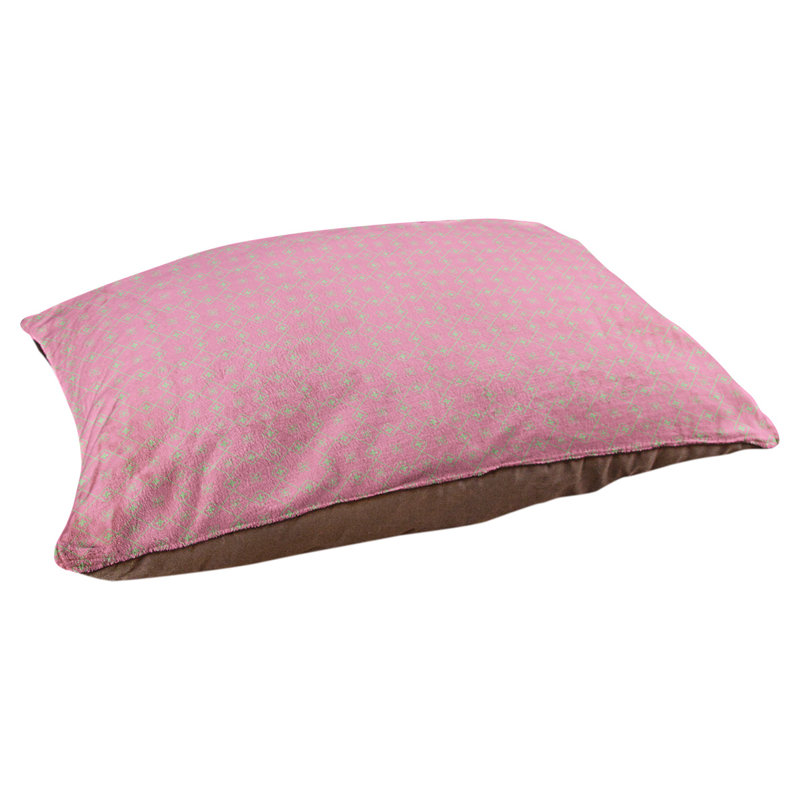 Coussin pour chien/classique à chariot Campion, Moyen (H 14 po x l 40 po x P 30 po), Rose / Vert
