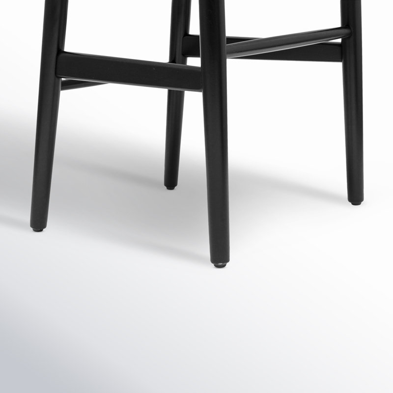 Chaise en bois massif Wyn, Noir / Naturel, 2
