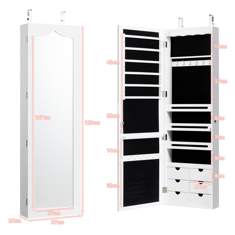 Miesha Jewelry Armoire, White