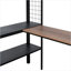 Lit mezzanine double en métal avec bureau et tablettes