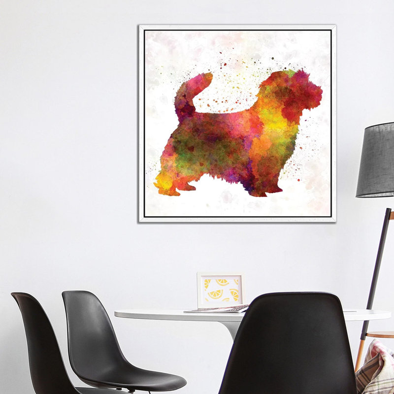 Norfolk Terrier In Watercolor by Paul Rommer - Floater Frame Gallery-Wrapped Canvas Giclée on Canvas, 93.98 cm H x 93.98 cm W