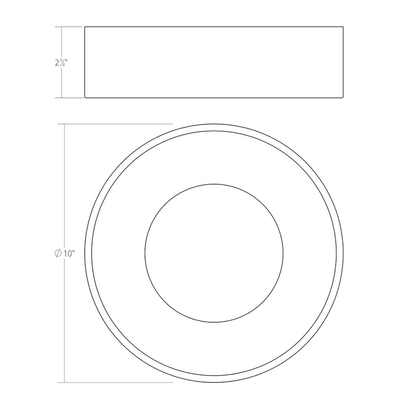 Ilios 1 - Light LED Flush Mount, 4" H x 10" W x 10" D, Satin White