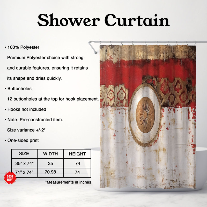 Rideau de douche abstrait Nolana, H 74 po x l 71 po