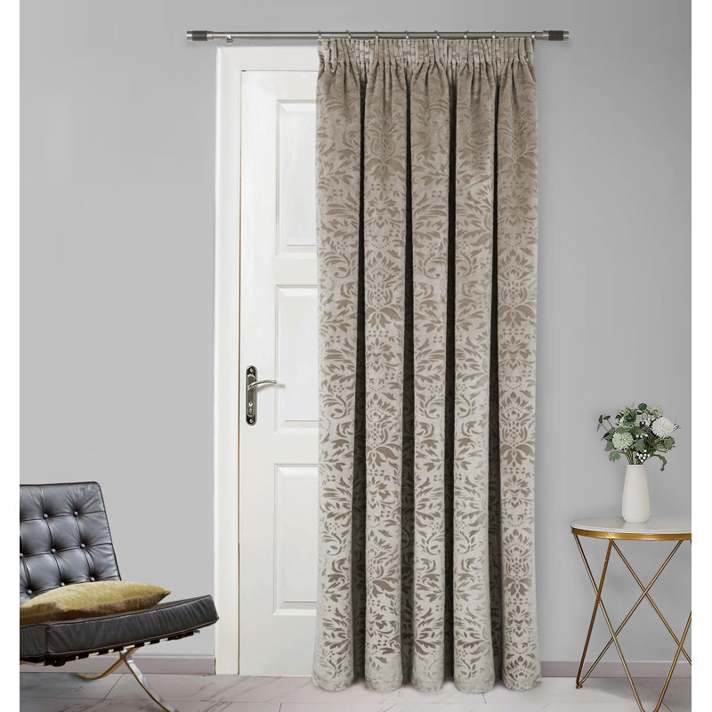 Holli Room Darkening Pencil Pleat Door Curtain Panel, Natural