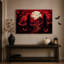 Art mural sur toile, "Haunted Graveyard" avec ciel rouge et citrouilles-1434547679