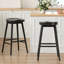 Tabourets de bar en bois massif de 30,3 po, ensemble de 2 tabourets de comptoir à dossier en selle avec repose-pieds, style rustique moderne Mid-Century pour la cuisine et la salle à manger