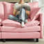 Canapé d'angle modulaire avec pouf amovible et revêtement en chenille-783658632-783658644