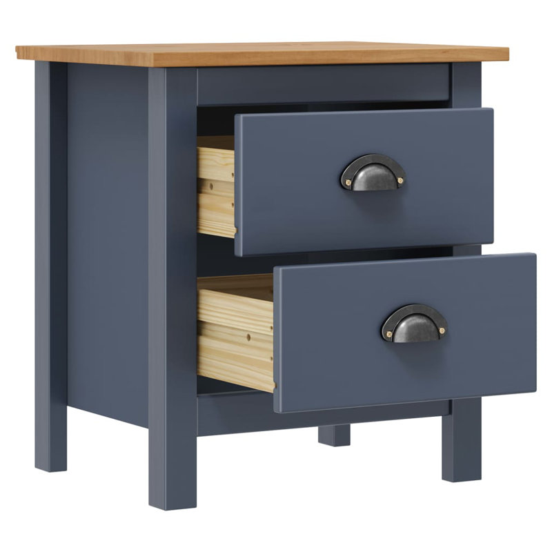Abdussamad 19.5'' W Solid Wood Nightstand, Gray