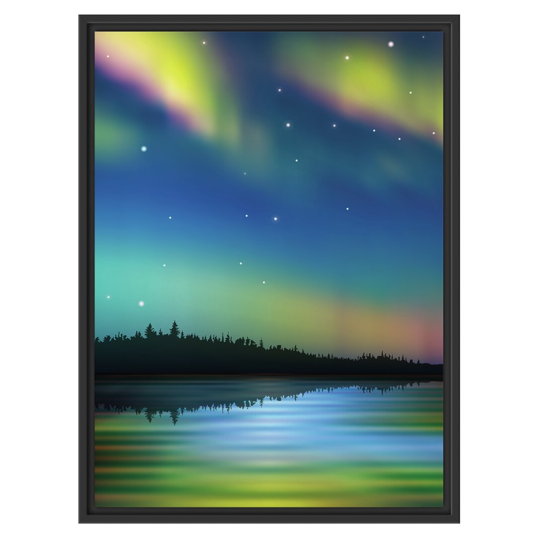 Gerahmtes Wandbild Polarlichter in Alaska