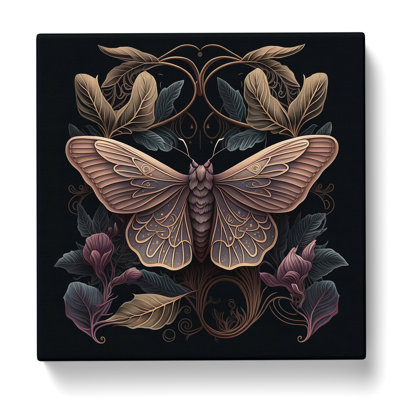 Moth Art Nouveau - Wrapped Canvas