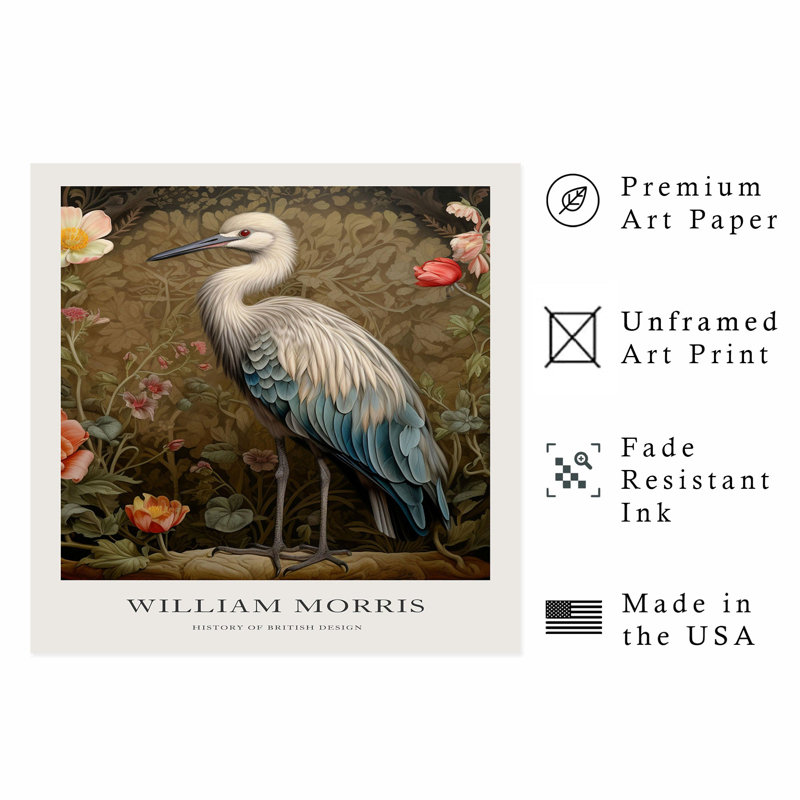 Animaux, animaux de William Morris, reproduction d'art sans cadre, H 20 po x l 20 po
