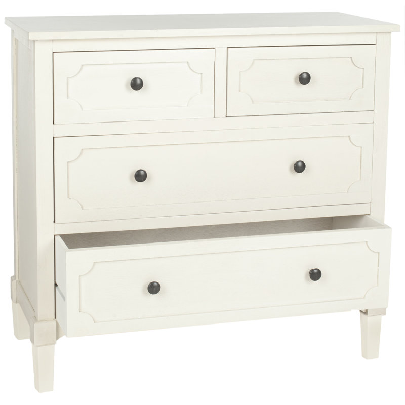 Jace Solid Wood 80cm W 4 - Drawer Chest of Drawers, White