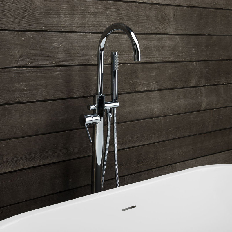 1 Handle Floor Clawfoot Tub Faucet, Chrome