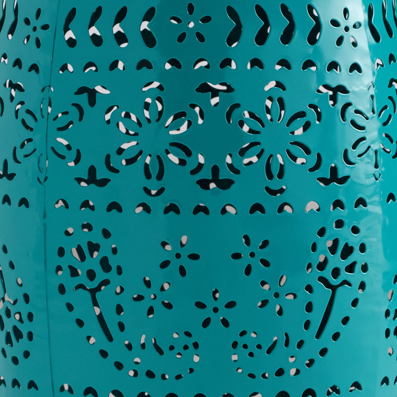 Tabouret de jardin extérieur, table d'appoint, dessus en dentelle 12 po, fer sarcelle, Sarcelle
