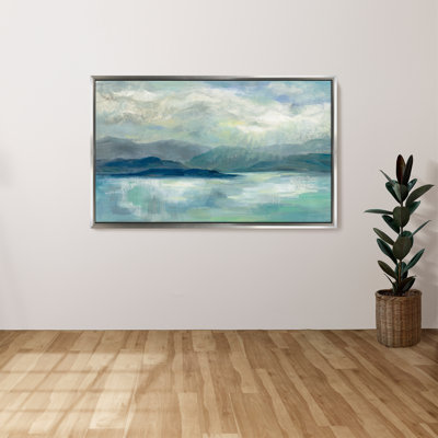 "Early Sunrise" par Silvia Vassileva, reproduction sur toile dans un cadre flottant argenté