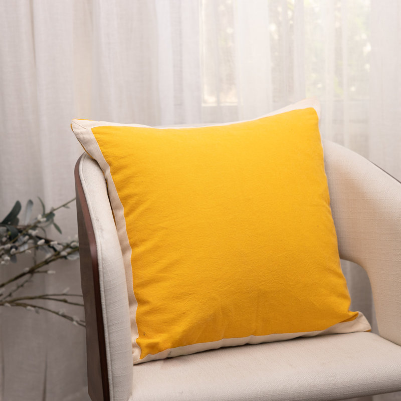 Connor Square Pillow Cover & Insert, Yellow