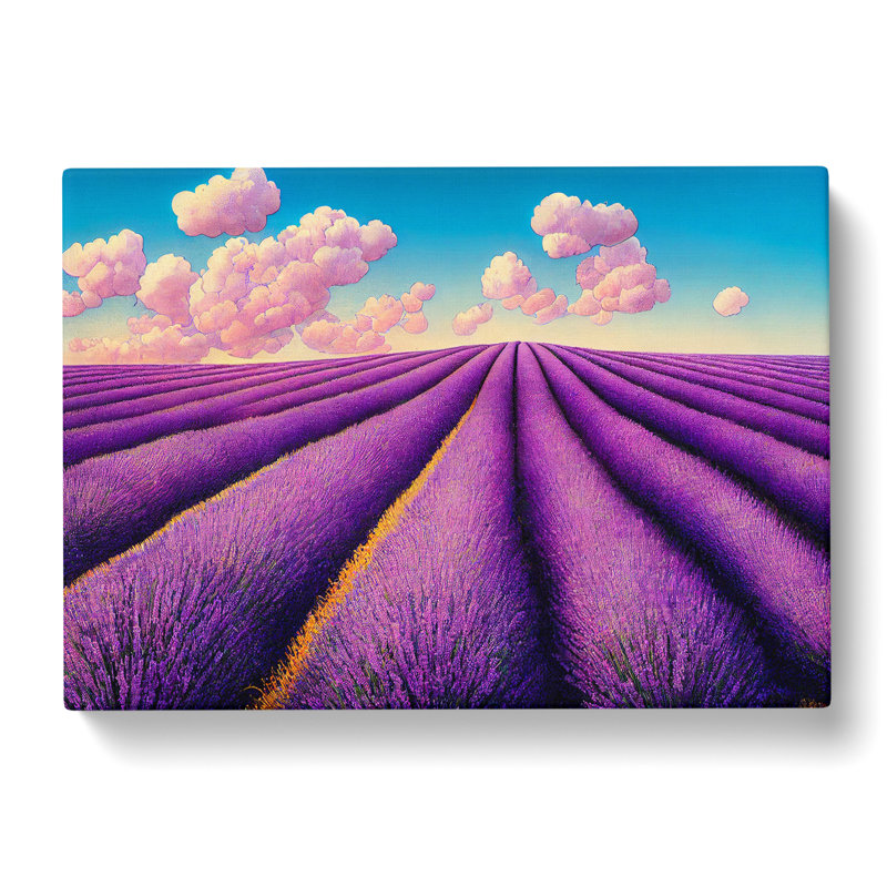 Fabulous Lavender Flower Field - Wrapped Canvas Print, 35cm H x 50cm W x 3cm D