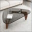 Table basse moderne en verre, table basse moderne Mid Century-130020446