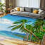 Lavable à la machine transparent, magnifique plage tropicale avec tapis intérieur-1987224425