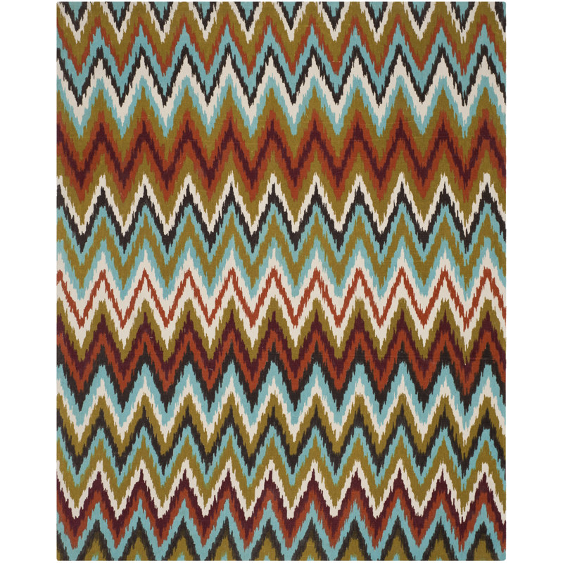 Sonny Cedar Brook Hand Loomed Cotton Chevron Rug, Rectangle 9' x 12'