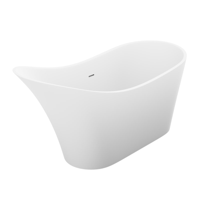 Tuasavi 67.5'' x 28.75'' Soaking Solid Surface Bathtub