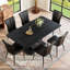 Ensembles de table de salle à manger en MDF noir moderne avec pieds en métal pour le divertissement familial