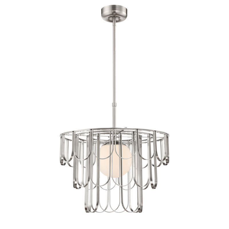 Hialmar 1 - Light Unique/Statement Pendant, Nickel, 67.8" H x 24" W x 24" D