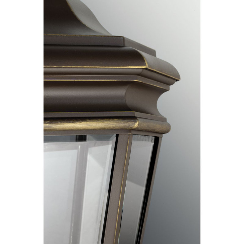 Lanterne murale d'extérieur en verre biseauté à 3 ampoules H 28,875 po Rawson, Bronze huilé