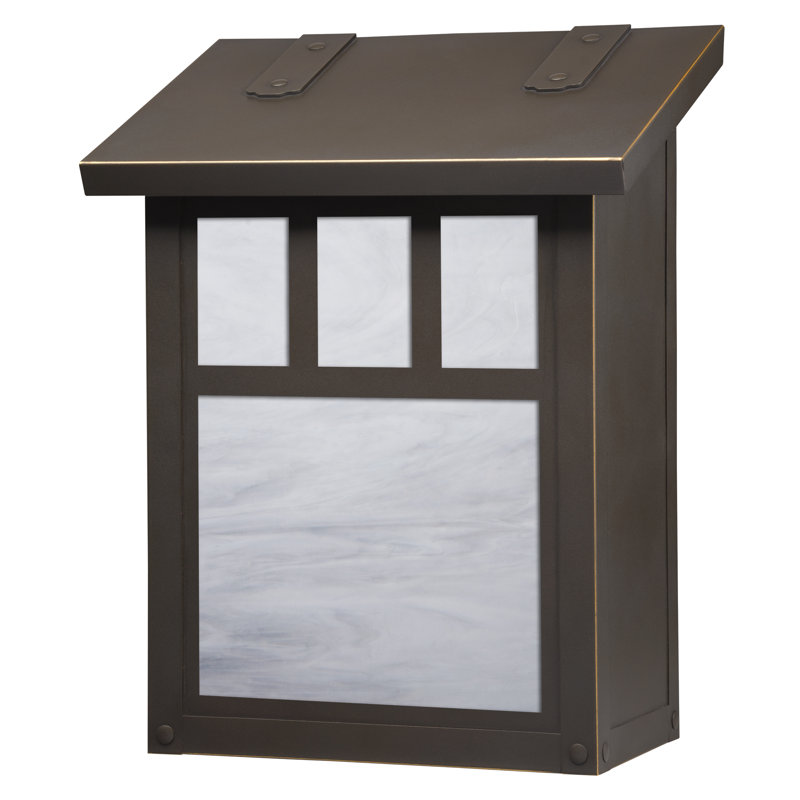 Boîte aux lettres murale double Giunta, Blanc vaporeux, Bronze architectural