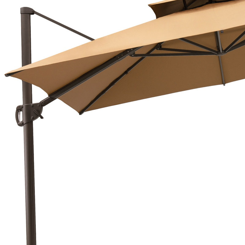 Parasol carré Haru, H 14,96 po x l 132 po x P 132 po, Brun clair