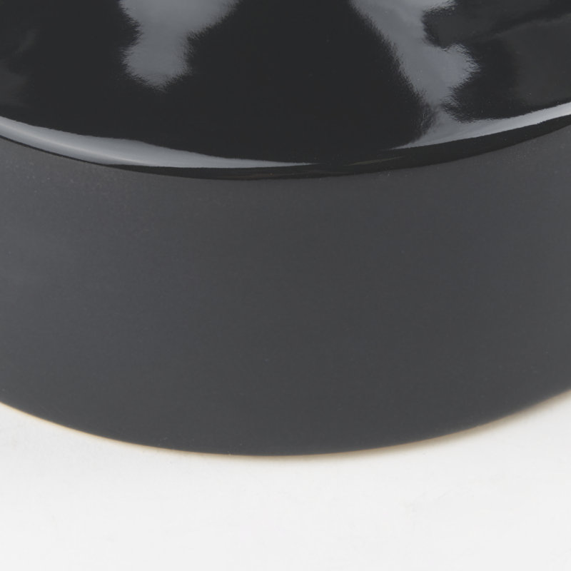 Vase de table en céramique Alisone, H 8 po x l 6 po x P 6 po, Noir mat