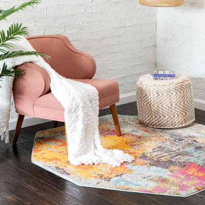 Washable Abstract Indoor Rug